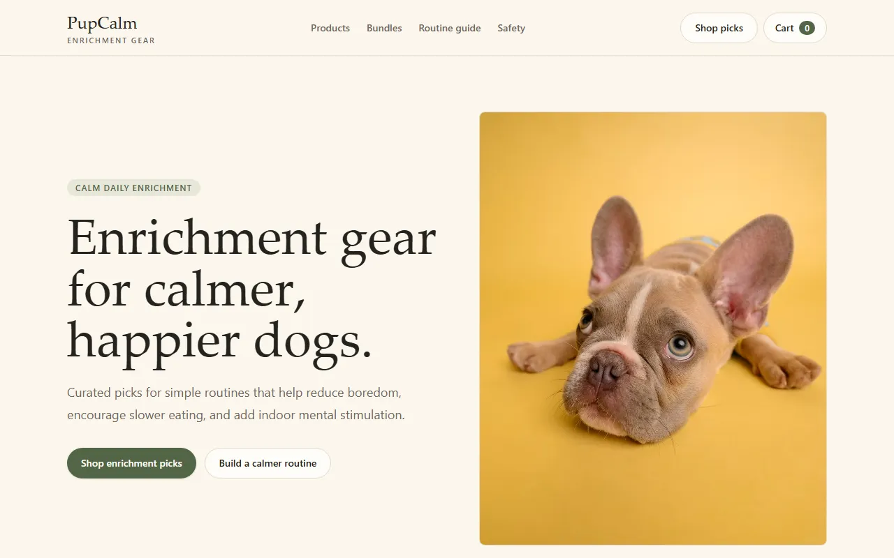 PUPCALM live site